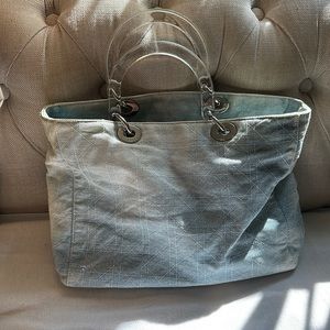 Large Denim Lady Dior Acrylic Handle